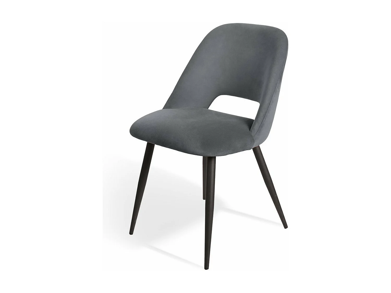 Lot de 2 chaises de séjour en tissu avec piètement en métal noir L58 cm - AIMABLE
