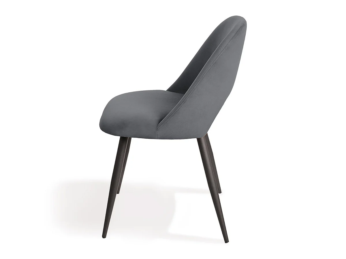 Lot de 2 chaises de séjour en tissu avec piètement en métal noir L58 cm - AIMABLE