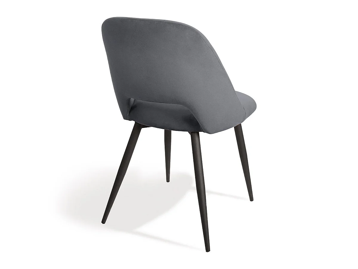 Lot de 2 chaises de séjour en tissu avec piètement en métal noir L58 cm - AIMABLE