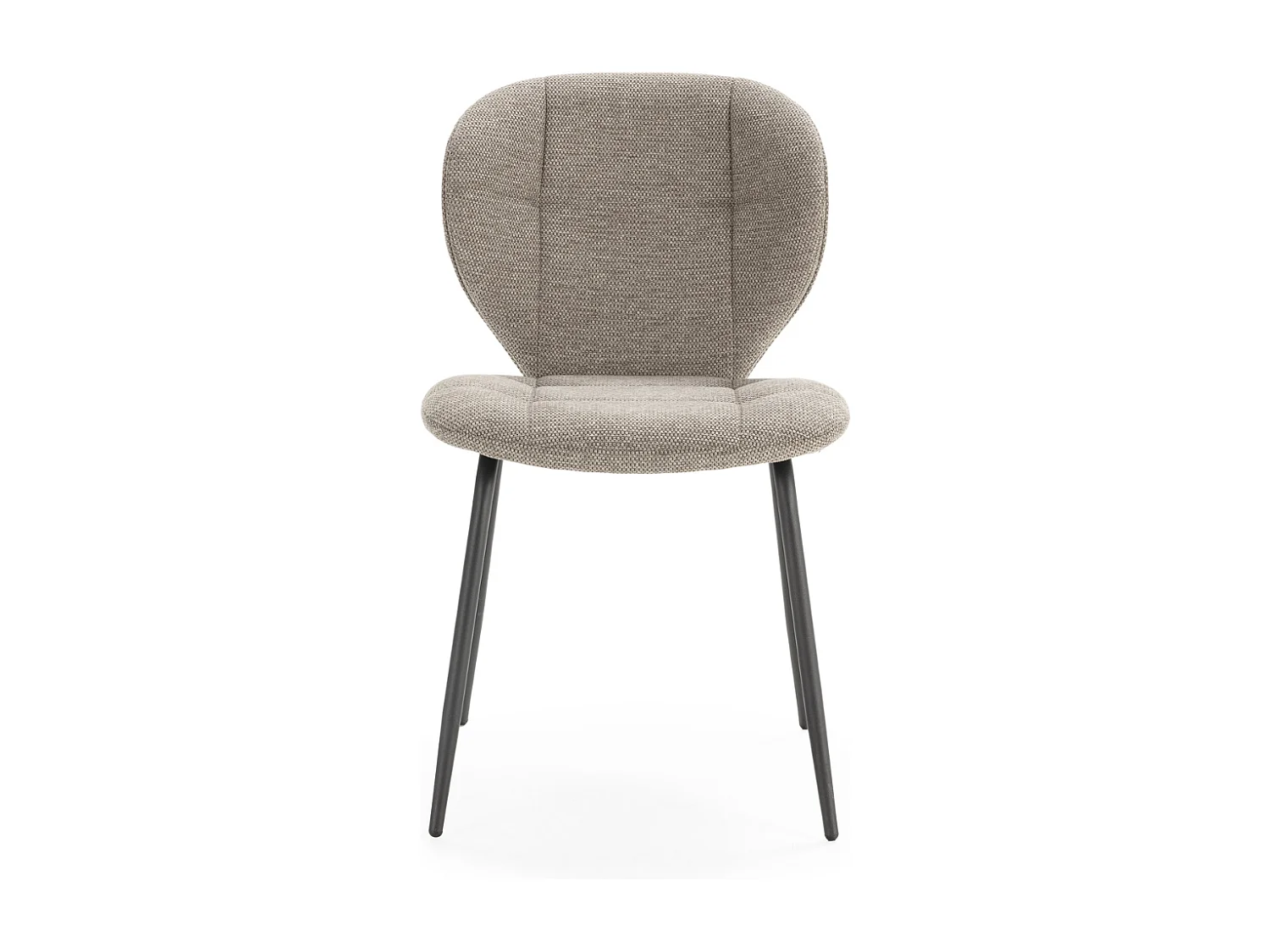 Set van 2 stoelen in stof met zwarte metalen poten L50 cm - LUCY