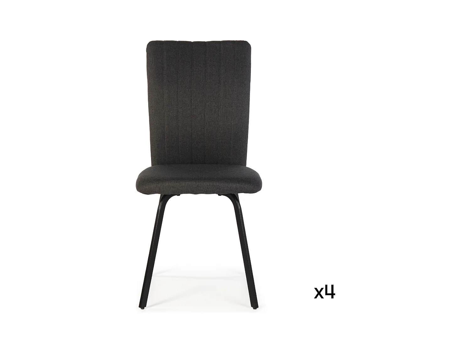 Lot de 4 chaises en tissu avec pieds en métal noir L47,5 cm - PRETTY