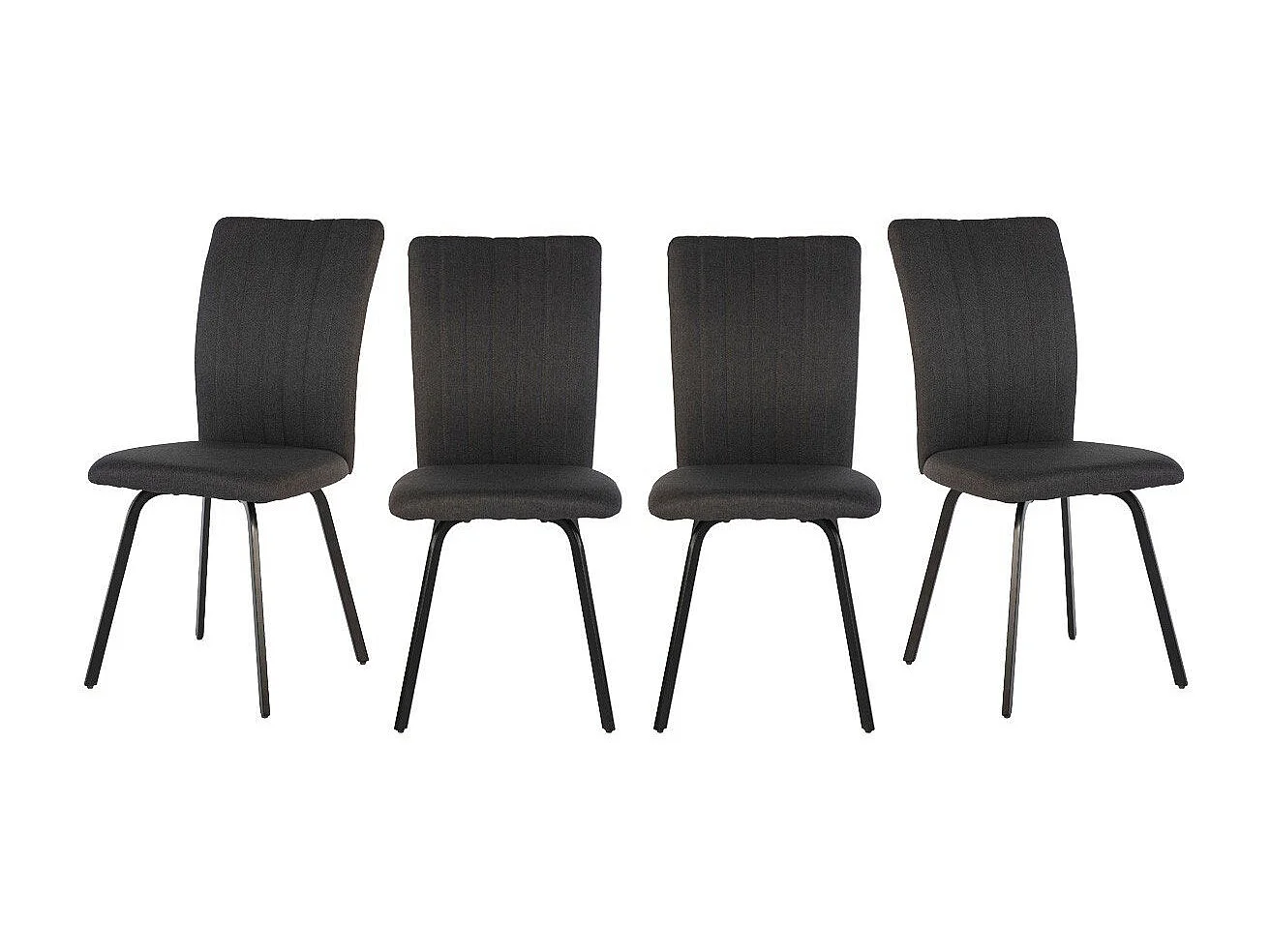 Lot de 4 chaises en tissu avec pieds en métal noir L47,5 cm - PRETTY