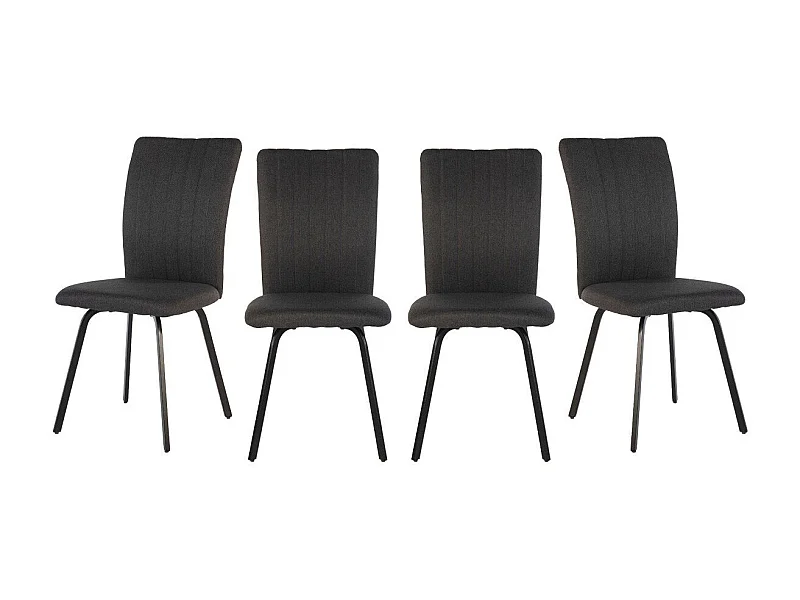Lot de 4 chaises en tissu avec pieds en métal noir L47,5 cm - PRETTY