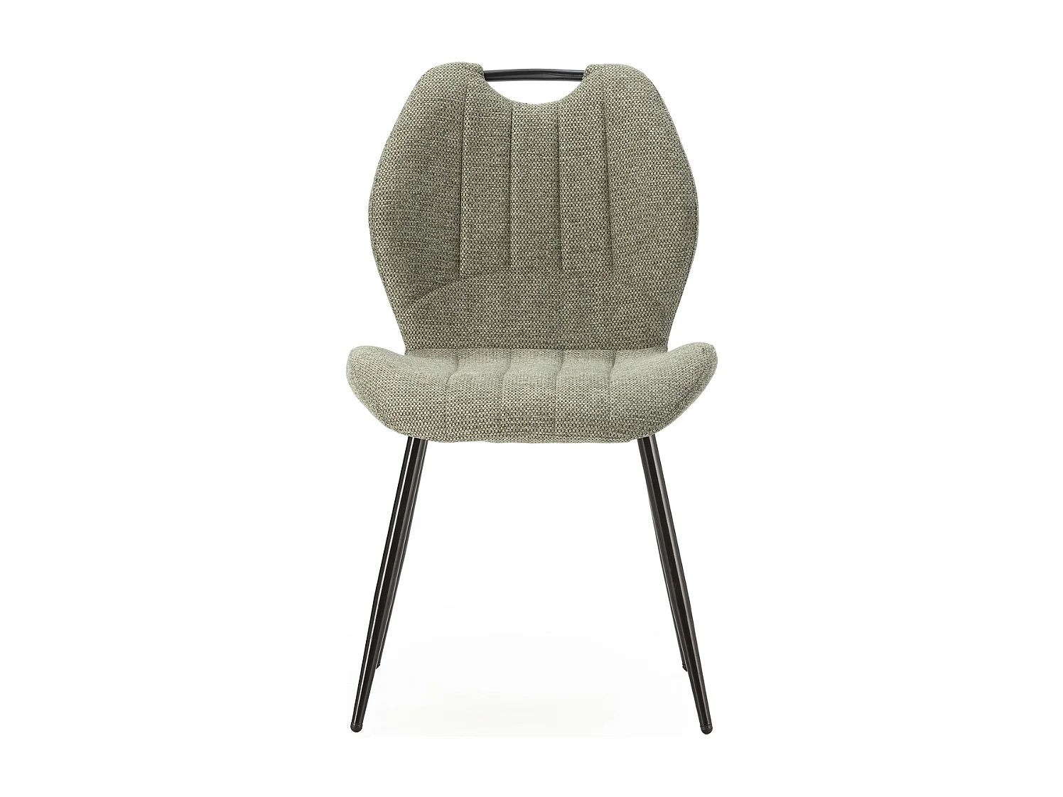 Set di 4 sedie in tessuto con gambe in metallo nero L48 cm - MULI