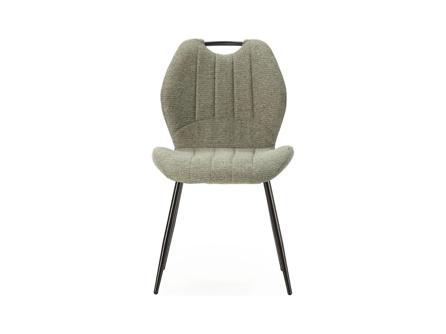 Set aus 4 Stühlen aus Stoff mit schwarzen Metallbeinen L48 cm - MULI