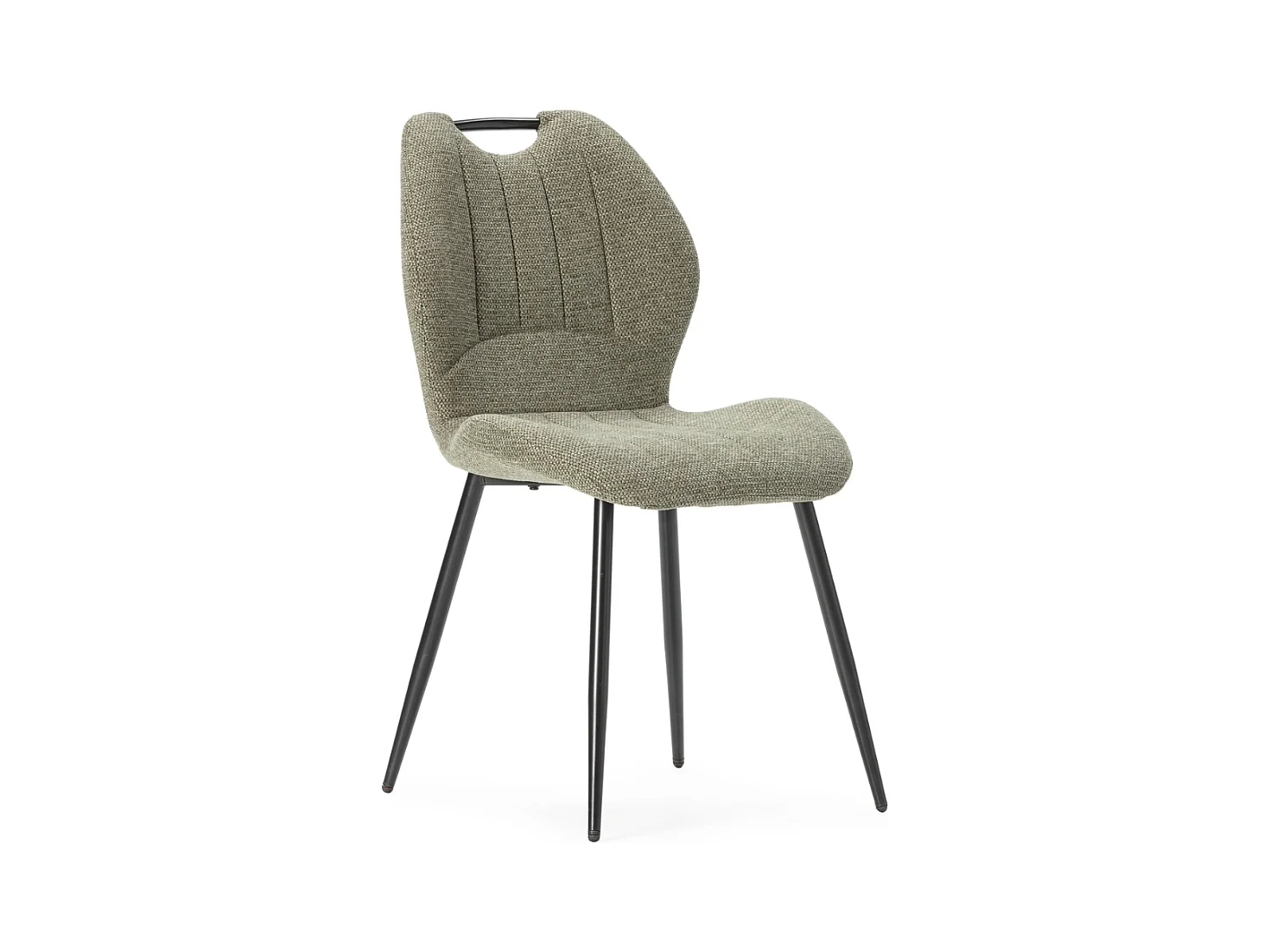 Set aus 4 Stühlen aus Stoff mit schwarzen Metallbeinen L48 cm - MULI