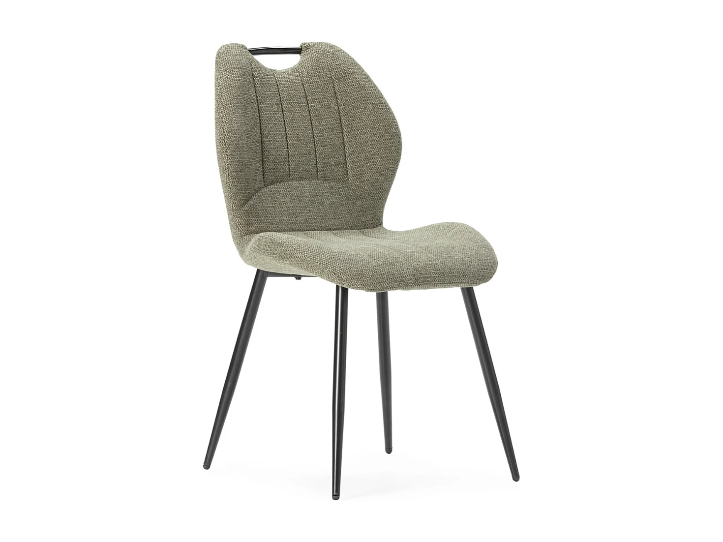 Set di 4 sedie in tessuto con gambe in metallo nero L48 cm - MULI