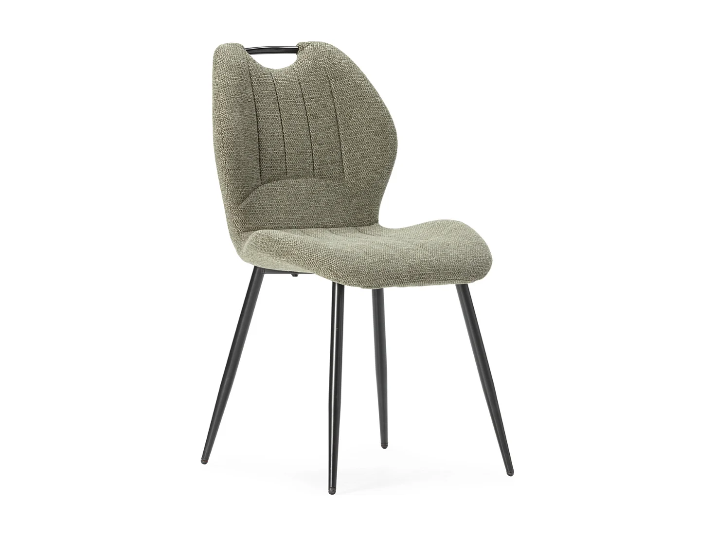 Set aus 4 Stühlen aus Stoff mit schwarzen Metallbeinen L48 cm - MULI