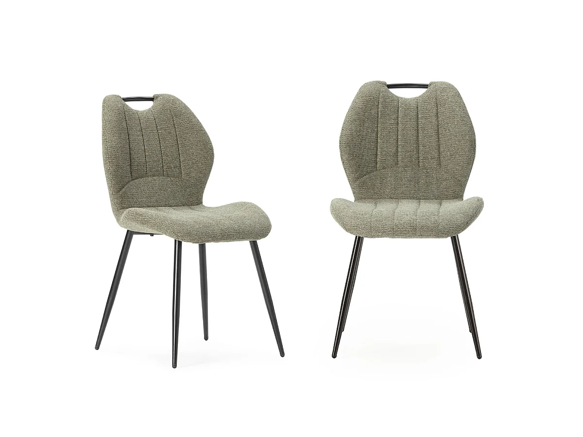 Set aus 4 Stühlen aus Stoff mit schwarzen Metallbeinen L48 cm - MULI