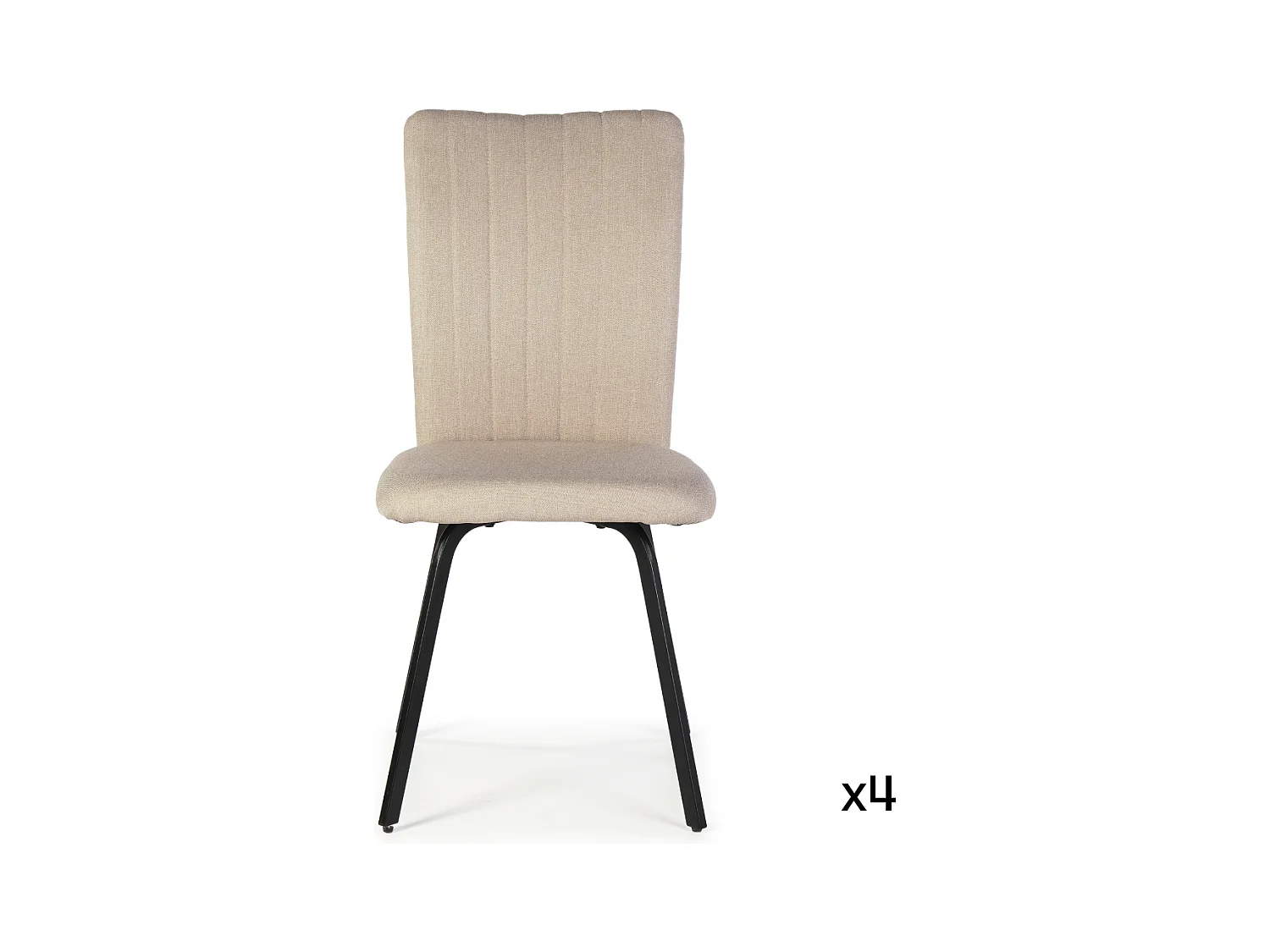 Lot de 4 chaises en tissu avec pieds en métal noir L47,5 cm - PRETTY