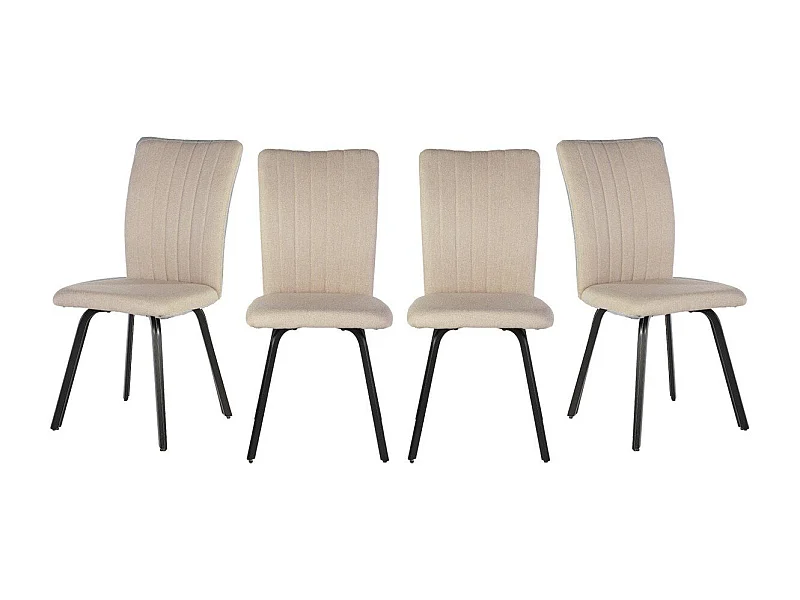 Lot de 4 chaises en tissu avec pieds en métal noir L47,5 cm - PRETTY