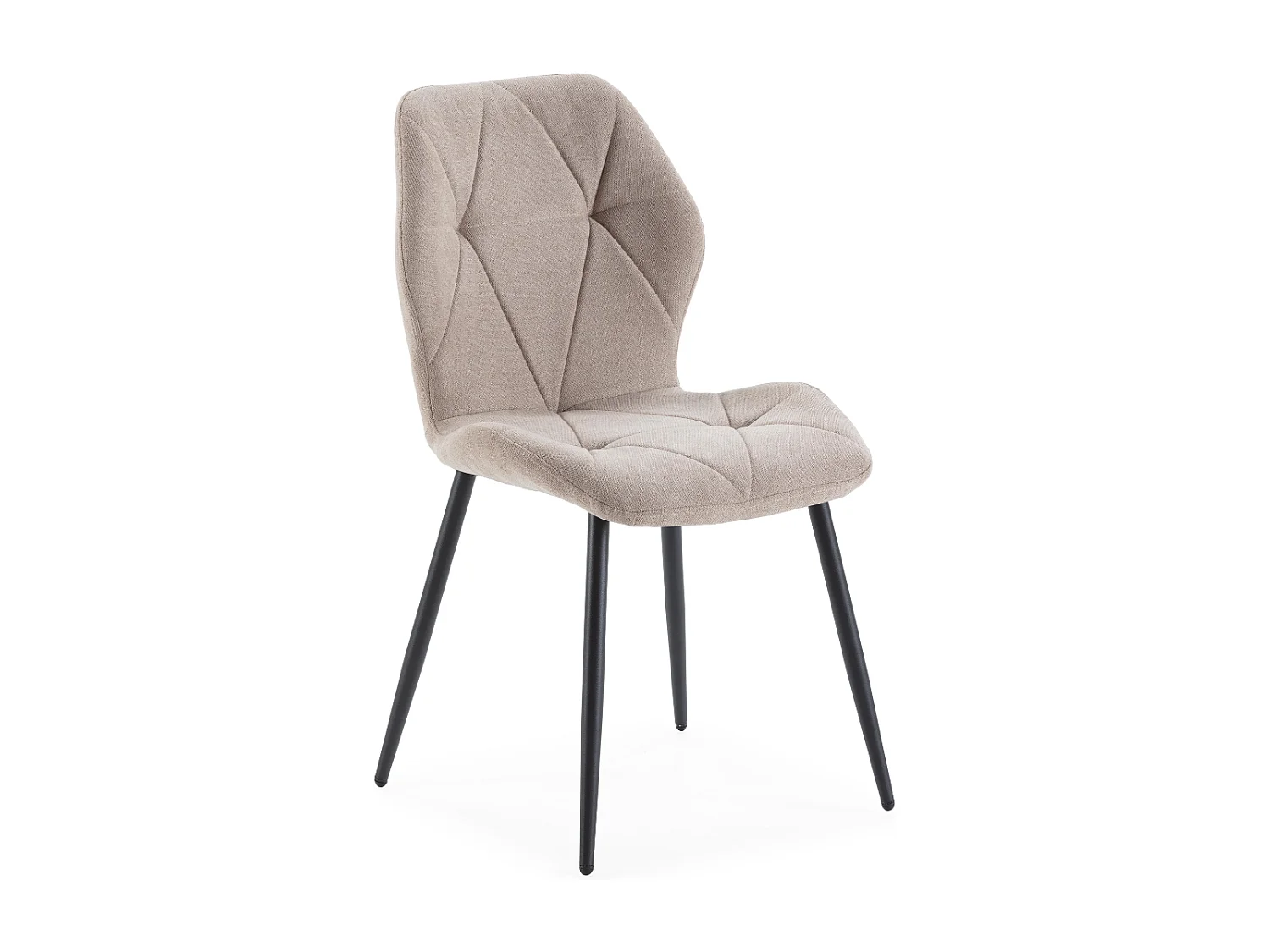 Lot de 4 chaises en tissu avec pieds en métal noir L47,5 cm - LUNA