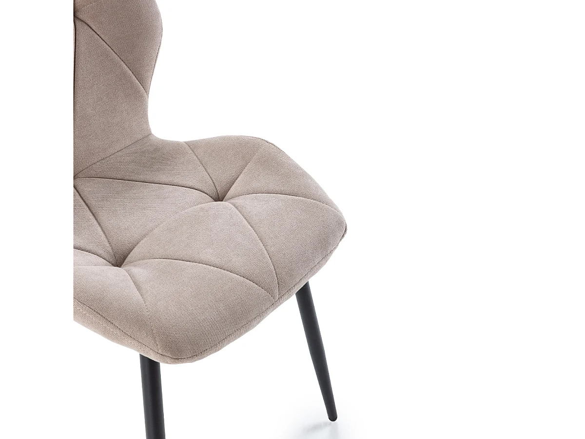 Lot de 4 chaises en tissu avec pieds en métal noir L47,5 cm - LUNA