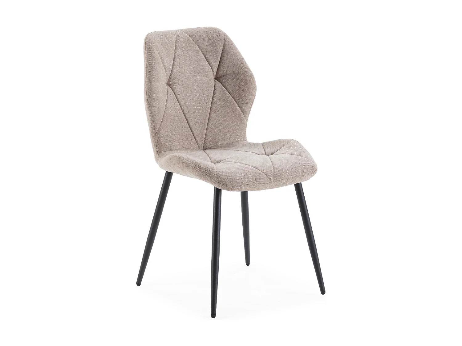 Lot de 4 chaises en tissu avec pieds en métal noir L47,5 cm - LUNA