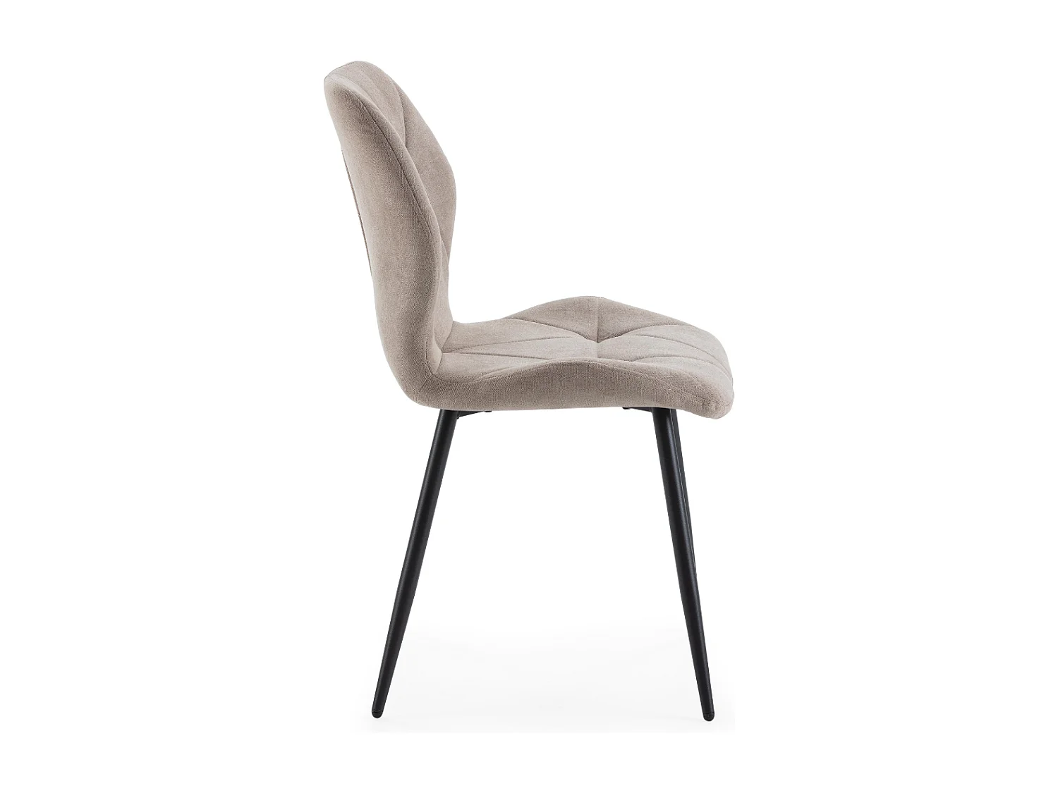 Lot de 4 chaises en tissu avec pieds en métal noir L47,5 cm - LUNA