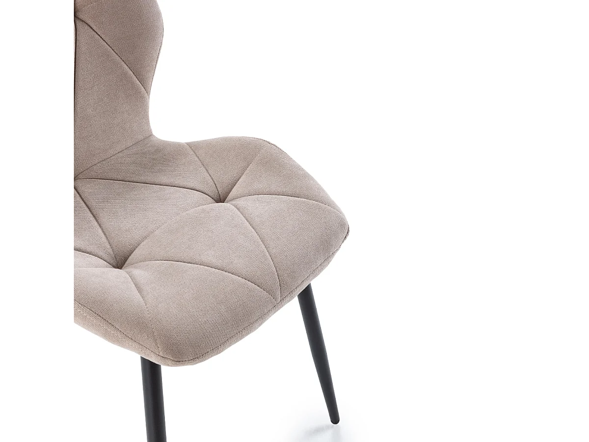 Lot de 4 chaises en tissu avec pieds en métal noir L47,5 cm - LUNA