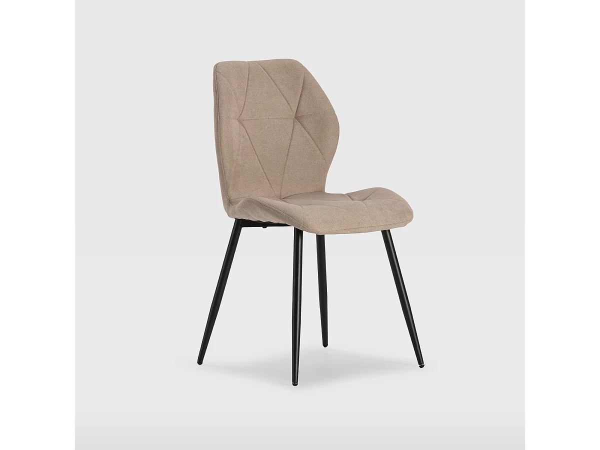 Lot de 4 chaises en tissu avec pieds en métal noir L47,5 cm - LUNA