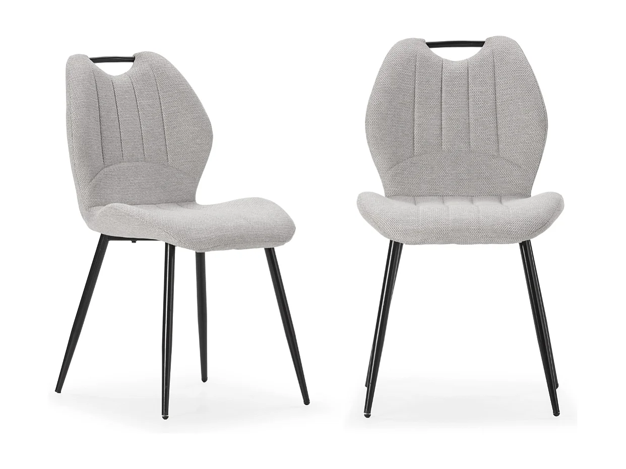 Set van 4 stoelen in stof met zwarte metalen poten L48 cm - MULI