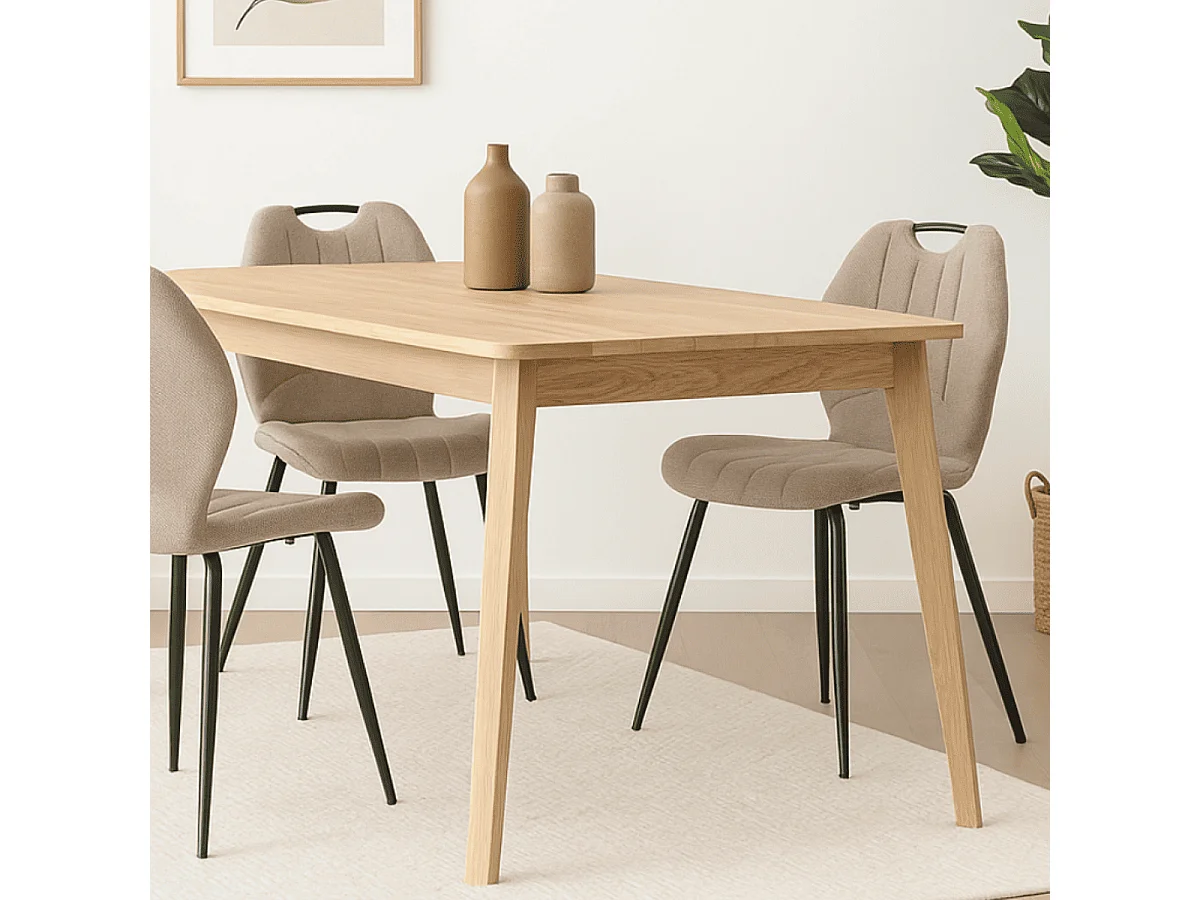 Set van 4 stoelen in stof met zwarte metalen poten L48 cm - MULI