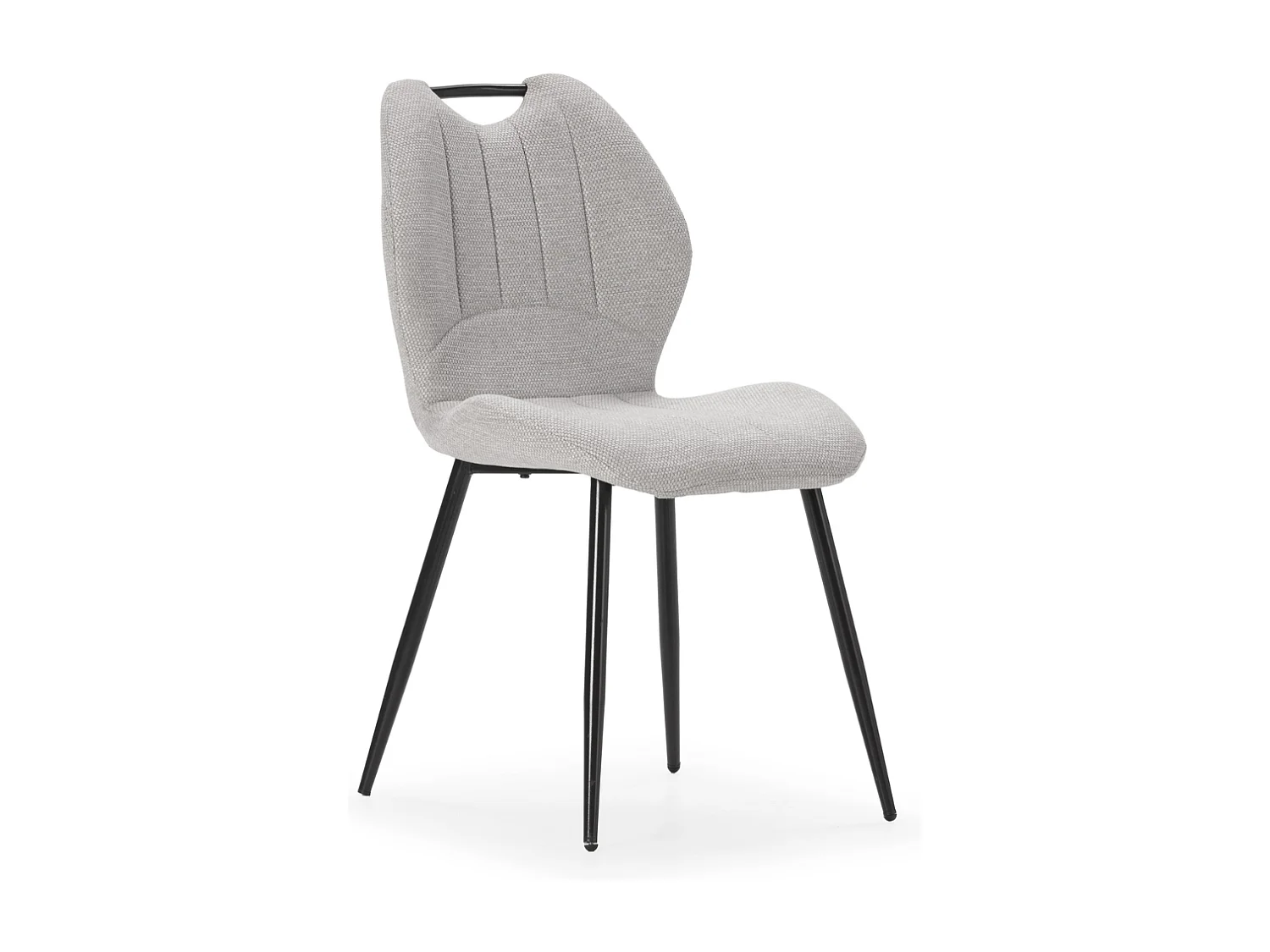 Set van 4 stoelen in stof met zwarte metalen poten L48 cm - MULI