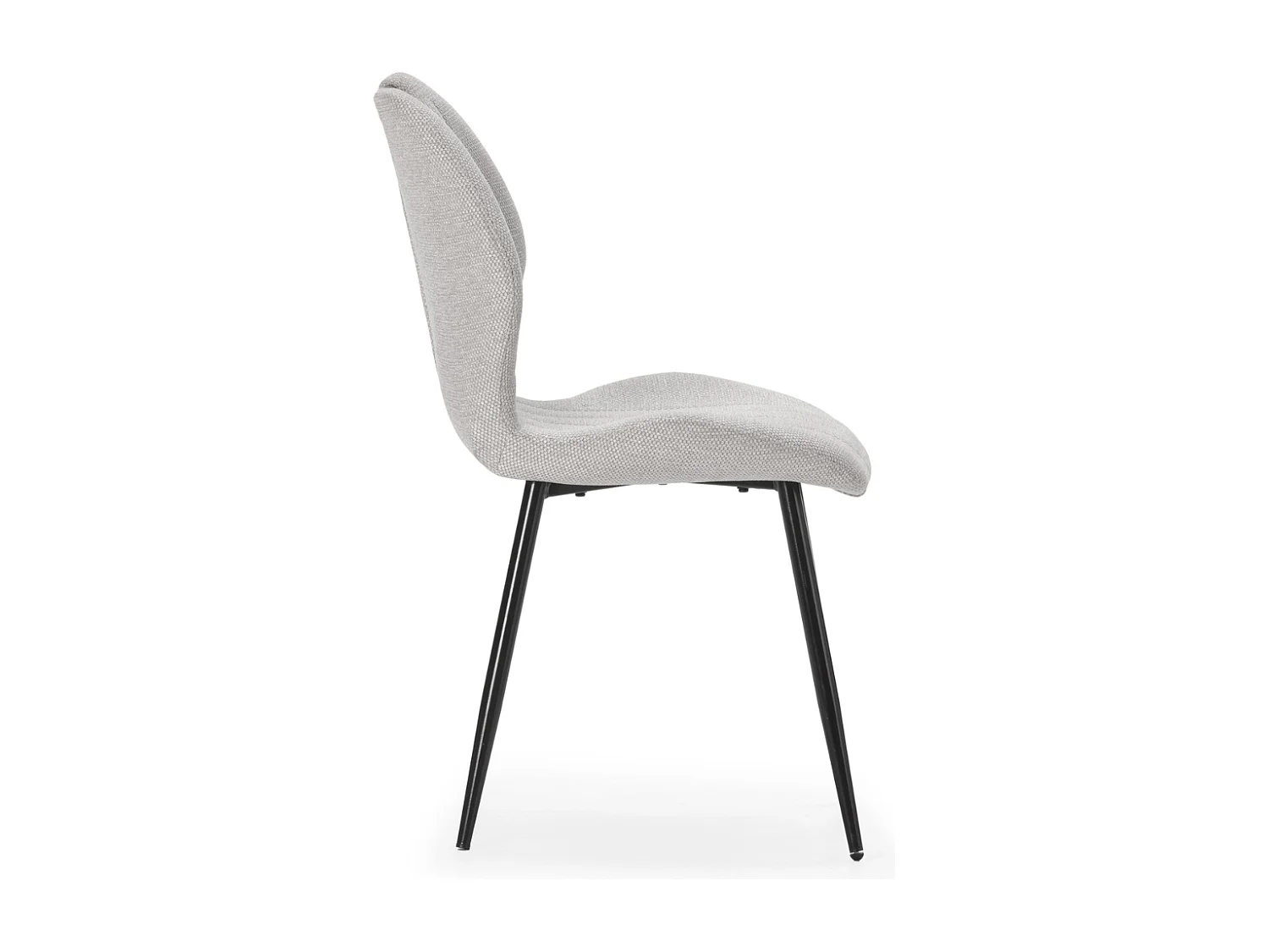 Set van 4 stoelen in stof met zwarte metalen poten L48 cm - MULI