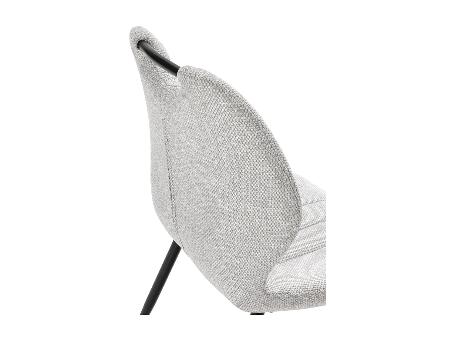 Set van 4 stoelen in stof met zwarte metalen poten L48 cm - MULI