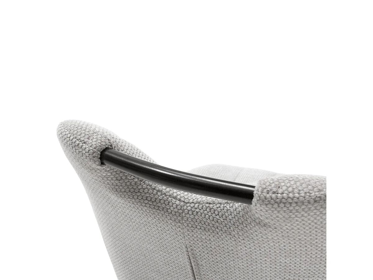 Set van 4 stoelen in stof met zwarte metalen poten L48 cm - MULI