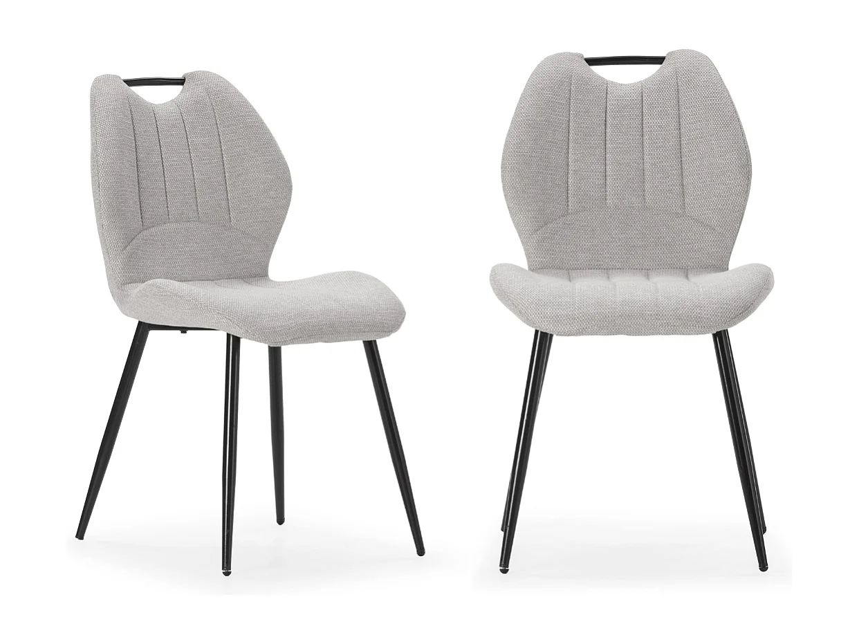 Lote de 4 sillas de tela con patas de metal negro L48 cm - MULI