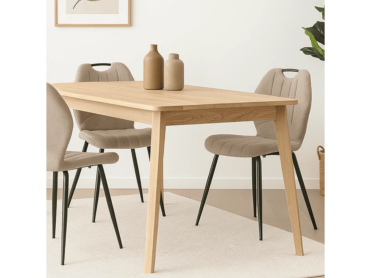 Lote de 4 sillas de tela con patas de metal negro L48 cm - MULI