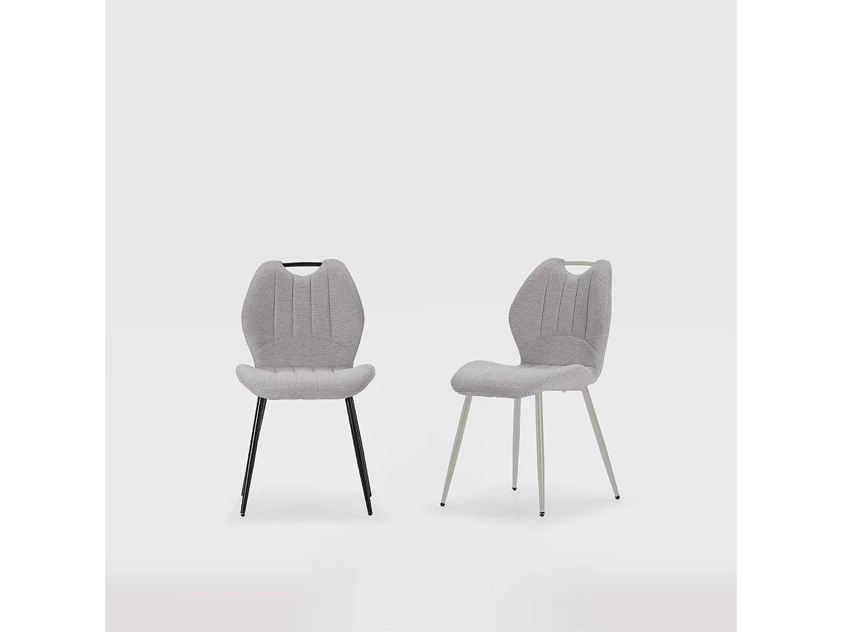 Lote de 4 sillas de tela con patas de metal negro L48 cm - MULI