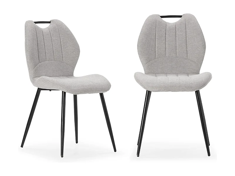 Set van 4 stoelen in stof met zwarte metalen poten L48 cm - MULI