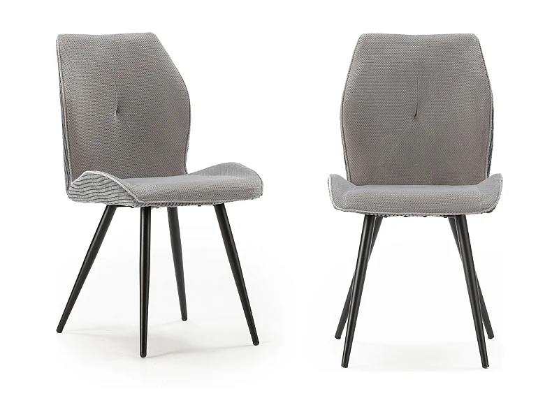 Set van 2 stoelen in stof met zwarte metalen poten L45 cm - ADAYA