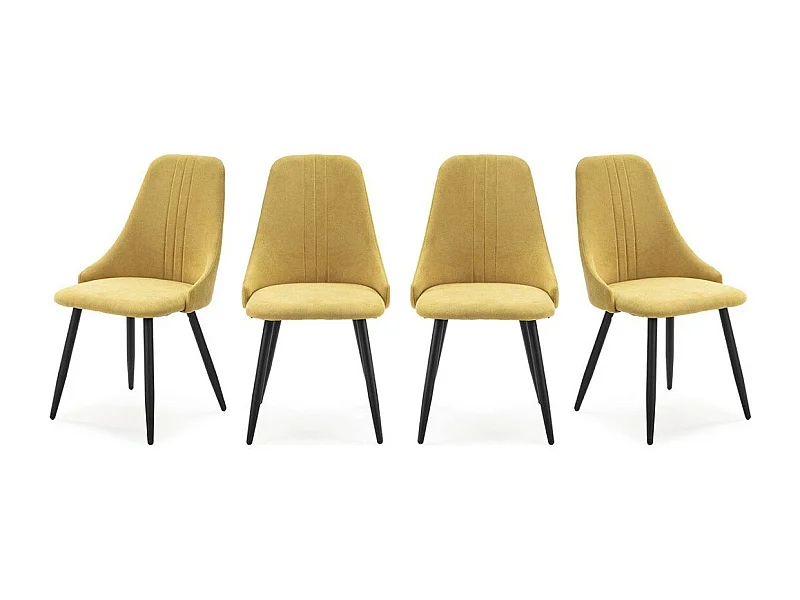Set aus 4 Stühlen aus Stoff mit schwarzen Metallbeinen L50 cm - MANI