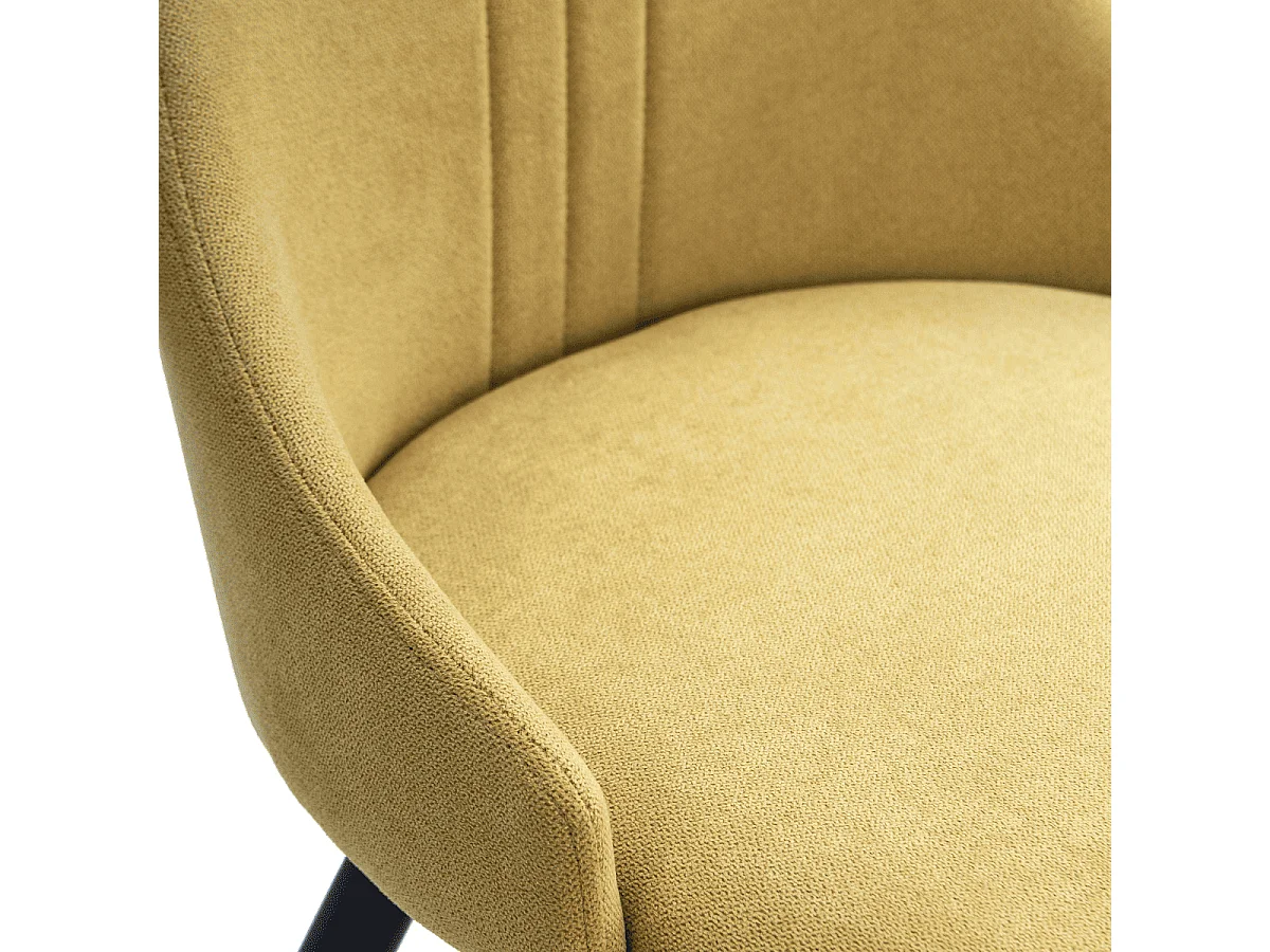 Lot de 4 chaises en tissu avec pieds en métal noir L50 cm MANI