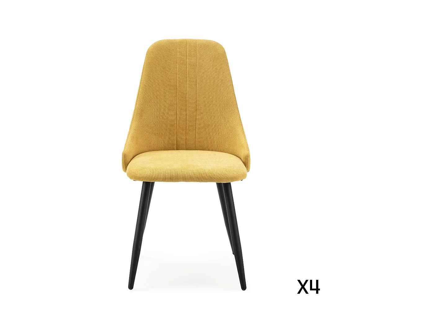 Lot de 4 chaises en tissu avec pieds en métal noir L50 cm - MANI