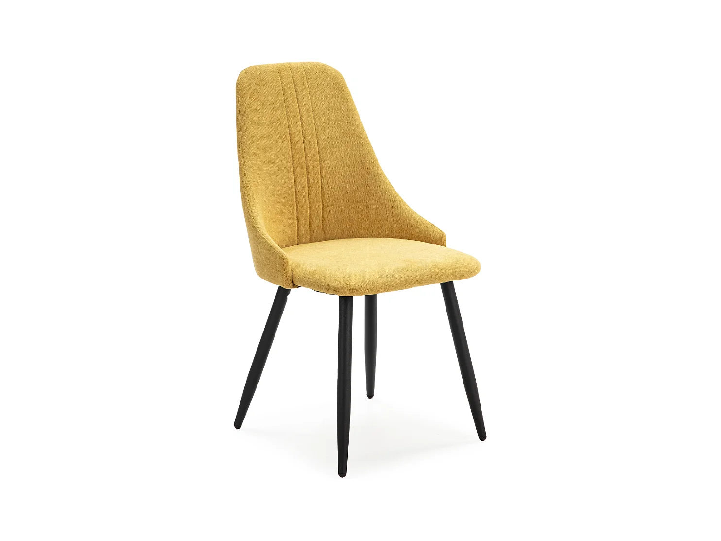 Lot de 4 chaises en tissu avec pieds en métal noir L50 cm MANI