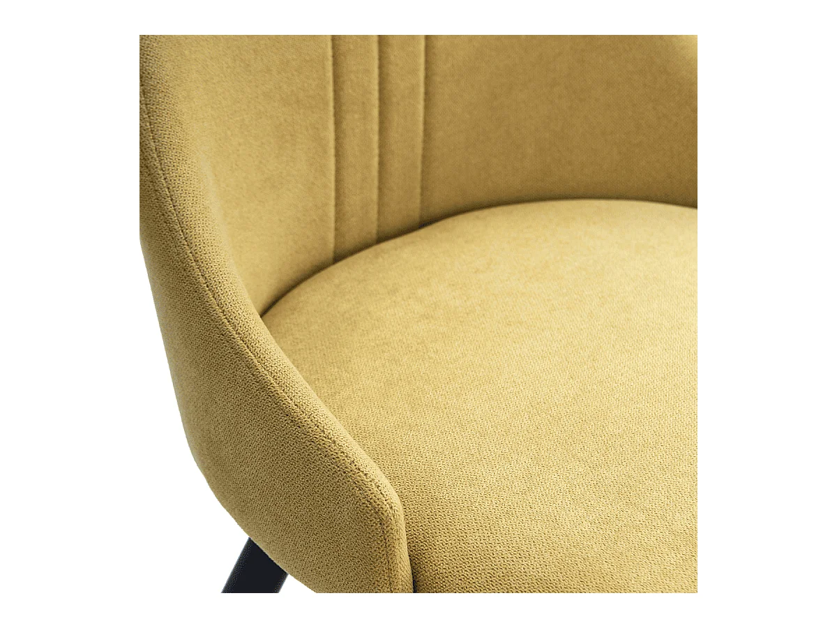 Lot de 4 chaises en tissu avec pieds en métal noir L50 cm MANI