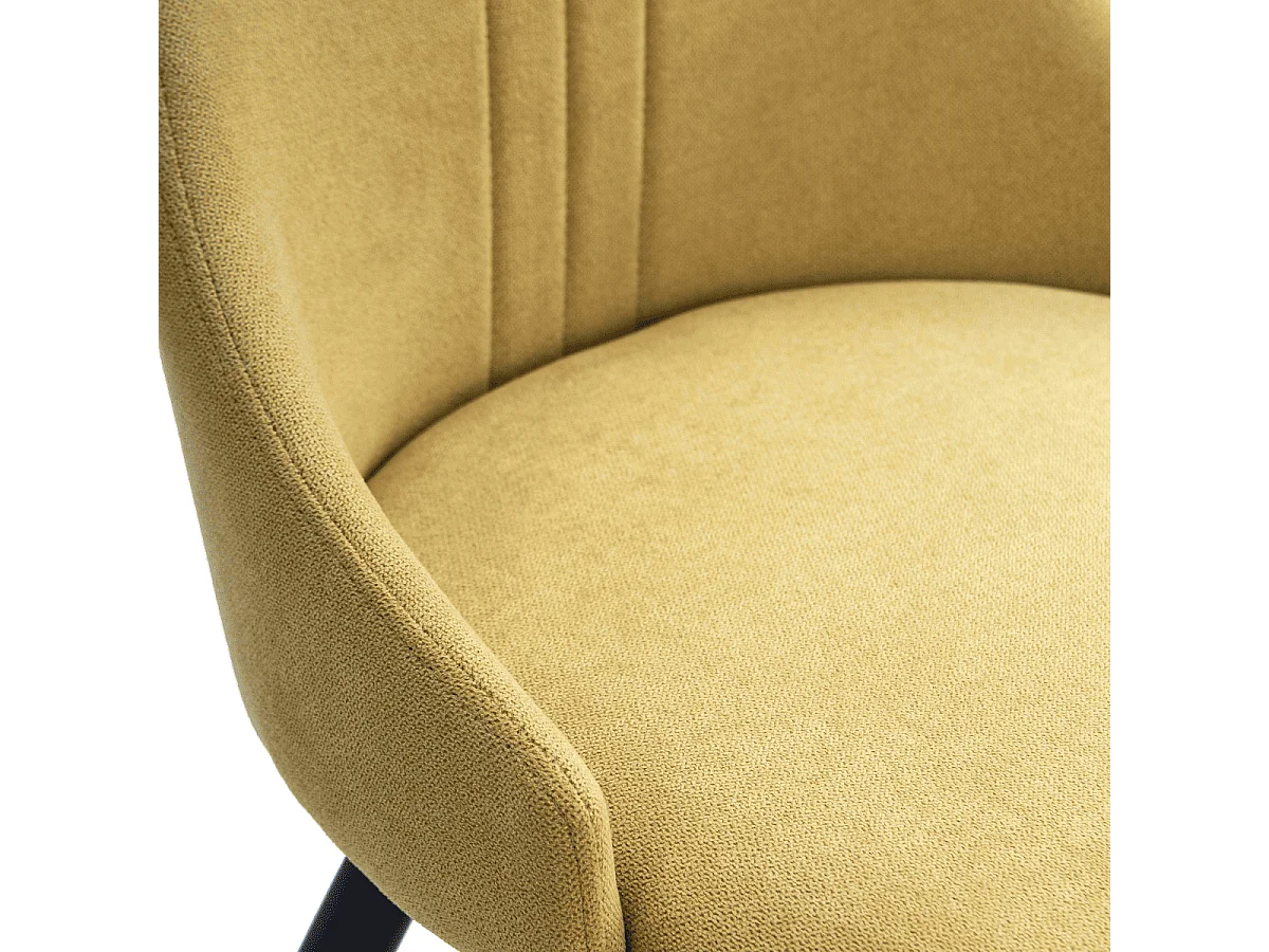 Set di 4 sedie in tessuto con gambe in metallo nero L50 cm - MANI