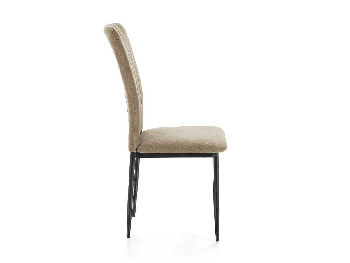 Lot de 4 chaises en tissu avec pieds en métal noir L43 cm - HOLLY
