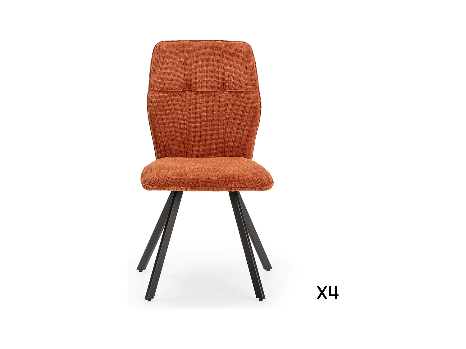 Lot de 4 chaises en tissu avec pieds en métal noir L47 cm - MERY