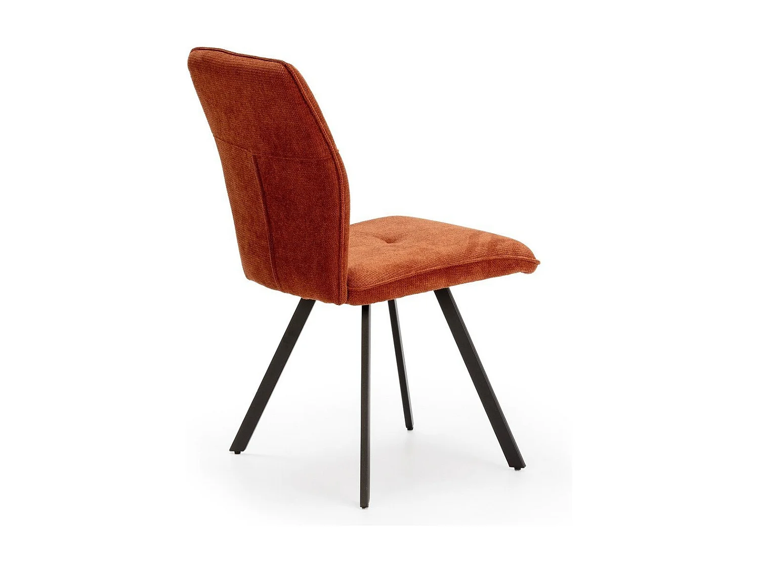 Lot de 4 chaises en tissu avec pieds en métal noir L47 cm - MERY