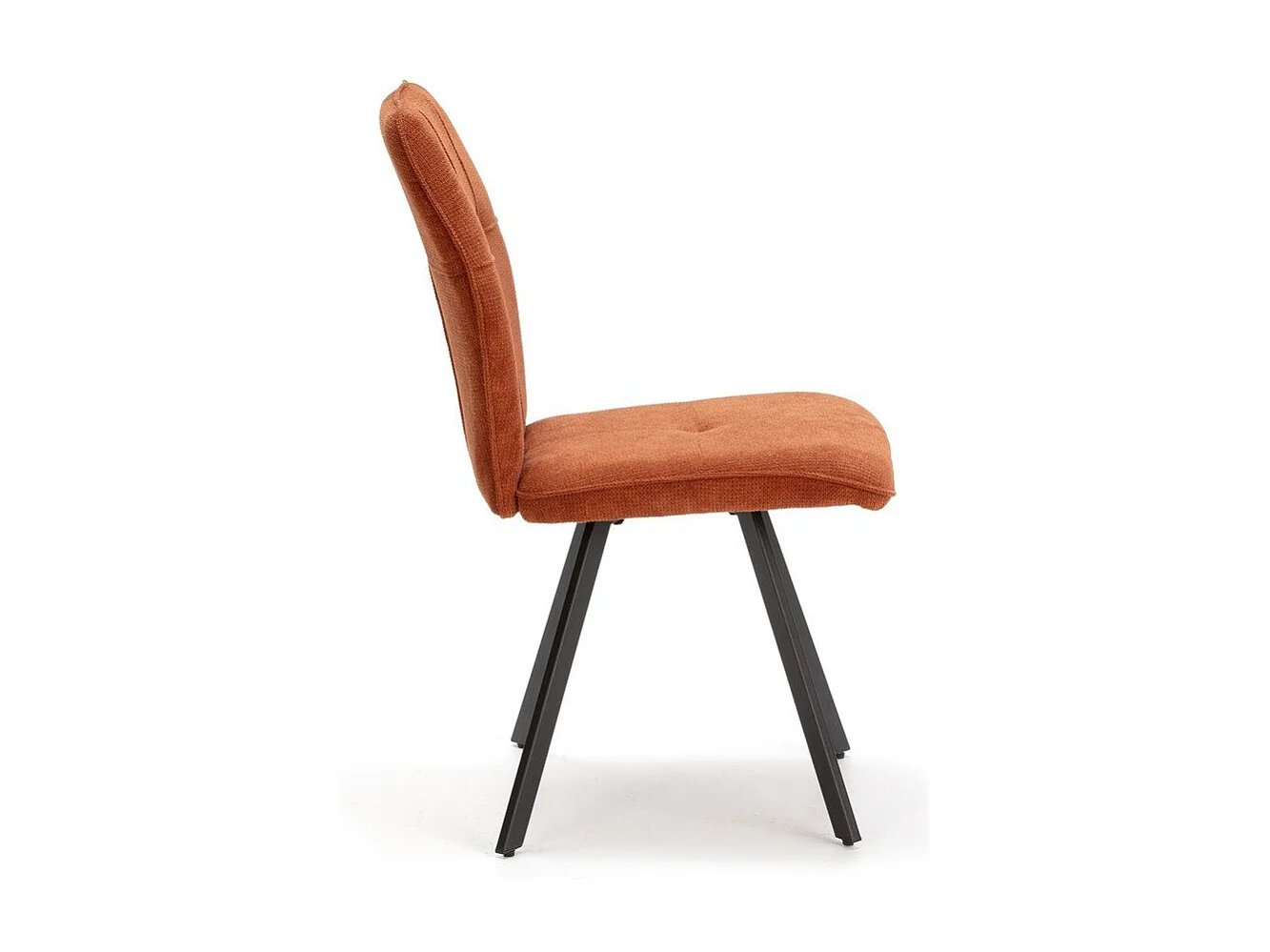 Lot de 4 chaises en tissu avec pieds en métal noir L47 cm - MERY