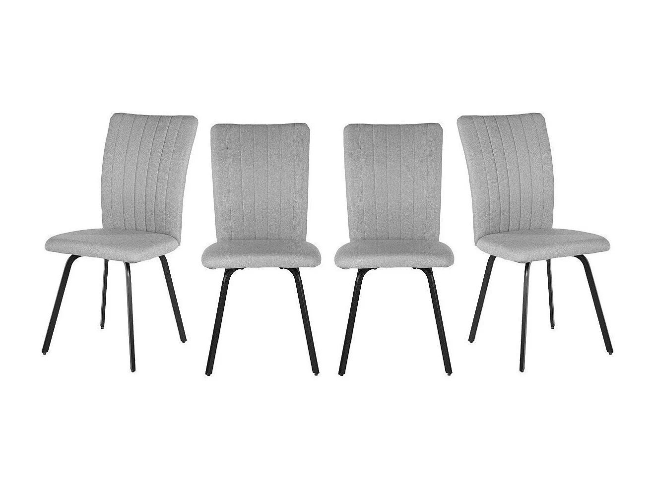Lot de 4 chaises en tissu avec pieds en métal noir L47,5 cm - PRETTY