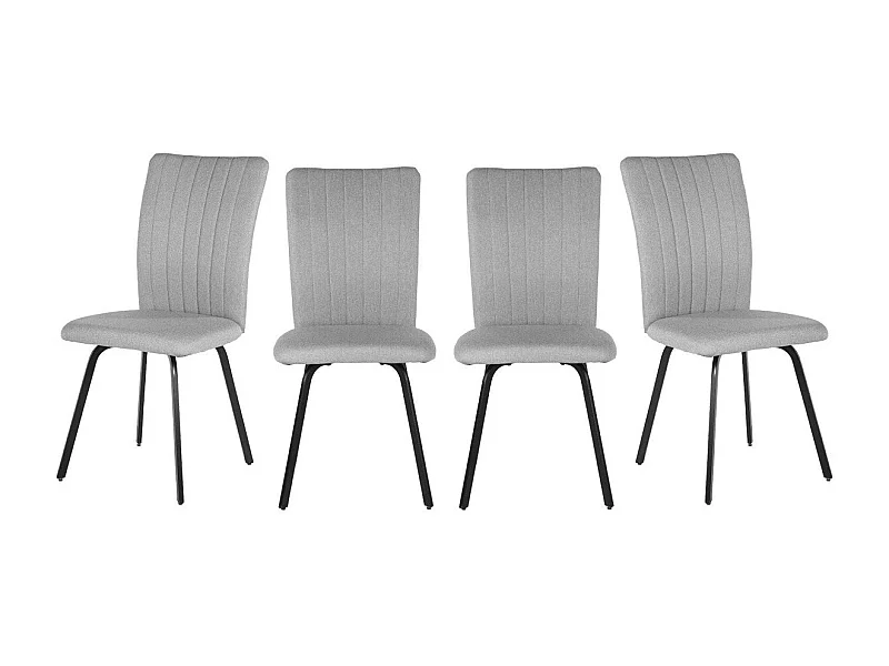 Set van 4 stoelen in stof met zwarte metalen poten L47,5 cm - PRETTY