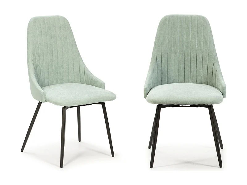 Set van 2 draaibare stoelen in stof met zwarte metalen poten L50 cm - ELMA