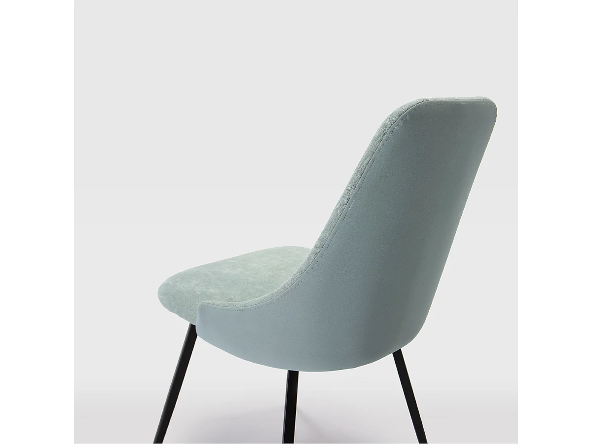 Lot de 2 chaises pivotantes en tissu avec pieds en métal noir L50 cm - ELMA