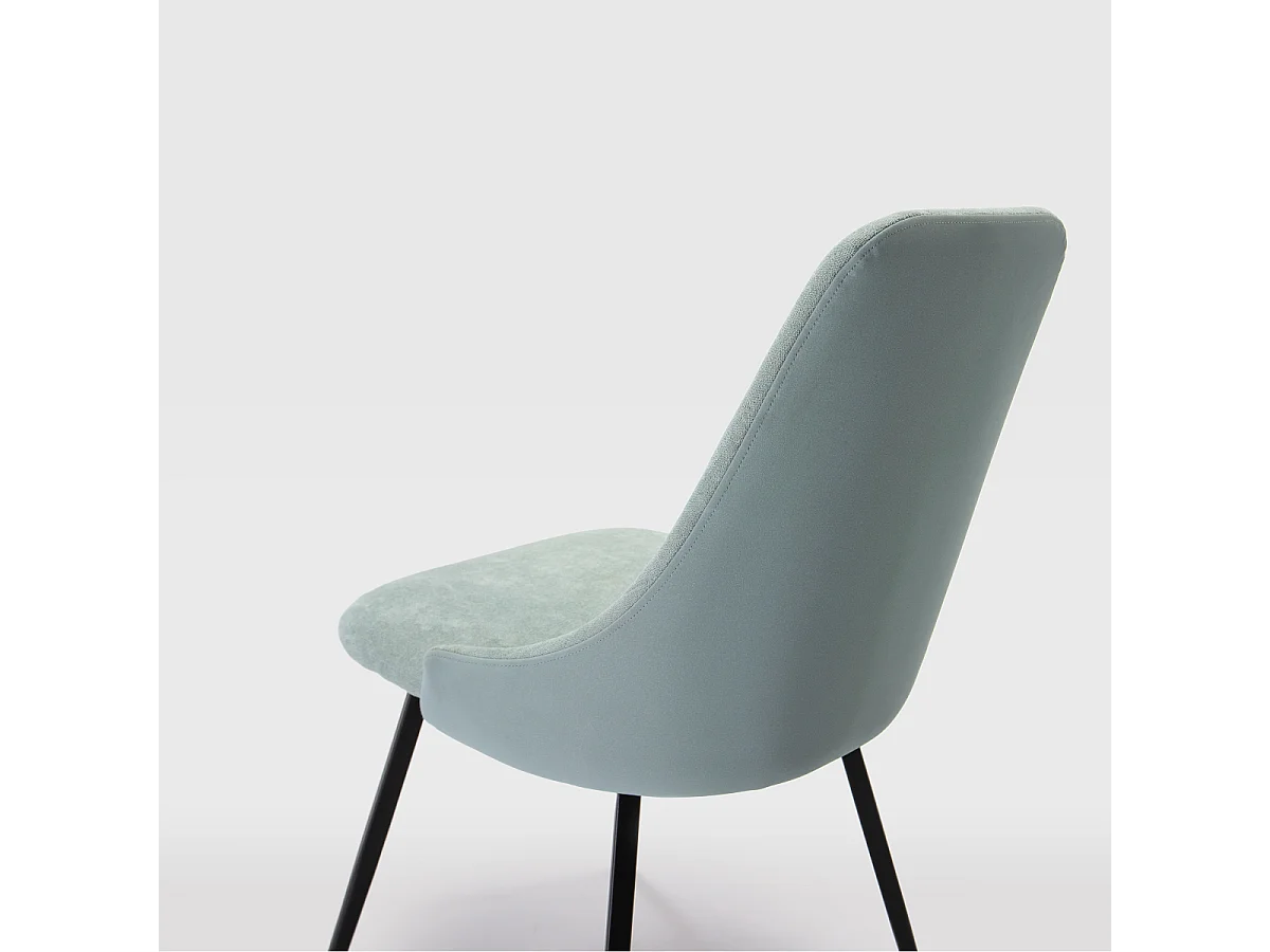 Lot de 2 chaises pivotantes en tissu avec pieds en métal noir L50 cm - ELMA