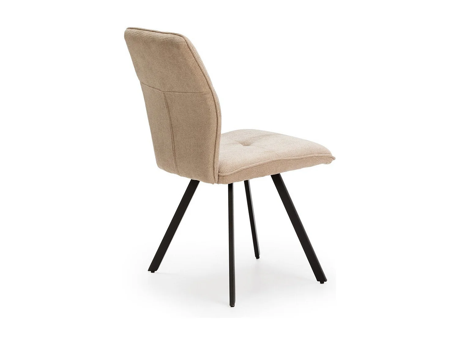 Lot de 4 chaises en tissu avec pieds en métal noir L47 cm - MERY