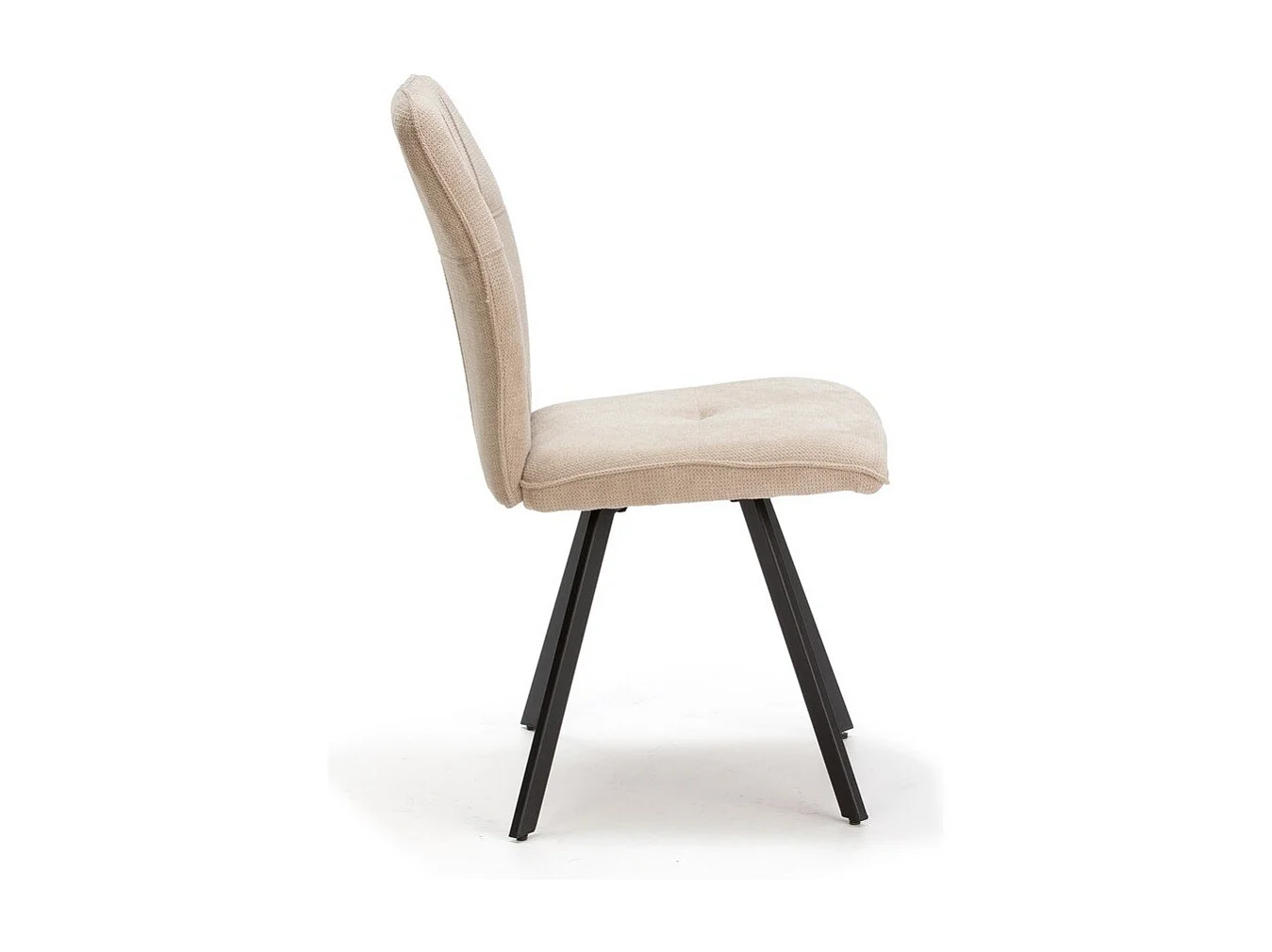 Lot de 4 chaises en tissu avec pieds en métal noir L47 cm - MERY