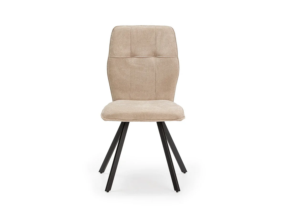 Lot de 4 chaises en tissu avec pieds en métal noir L47 cm - MERY